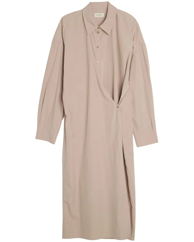 Christophe Lemaire Gewickeltes Midikleid mit klassischem Kragen - Nude Nude