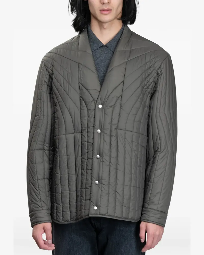 Rick Owens quilted curved-hem jacket - Grau Grau