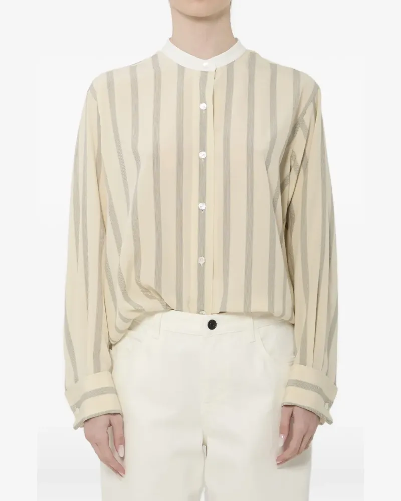 The Row Falco striped shirt - Nude Nude