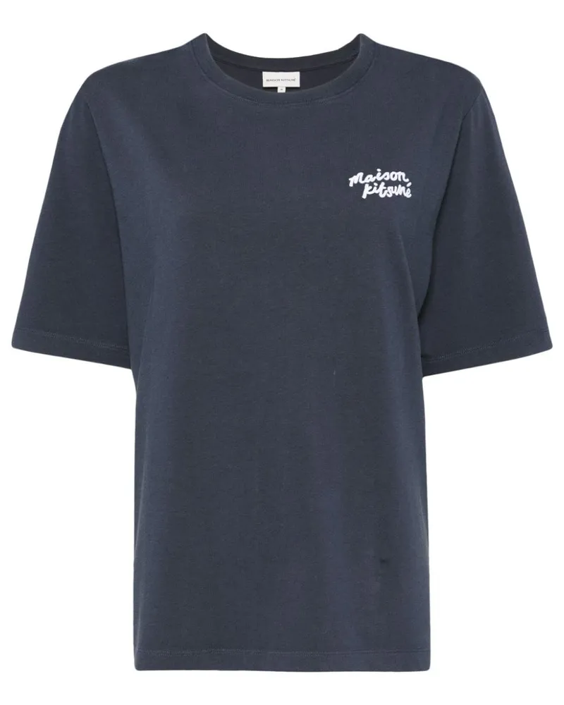 Kitsuné T-Shirt mit Logo - Blau Blau