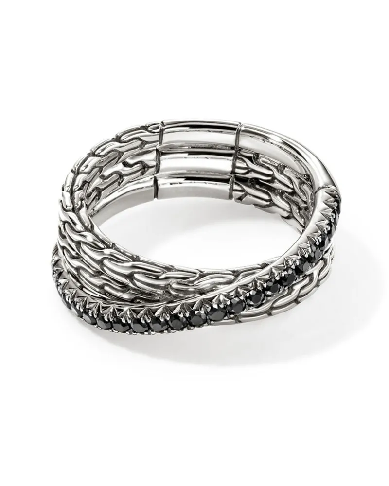 John Hardy JH Essential Crossover Sterlingsilber-Ring mit Saphir Silber