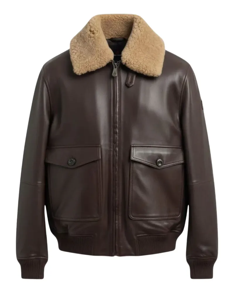 Peuterey zip-fastening leather jacket - Braun Braun