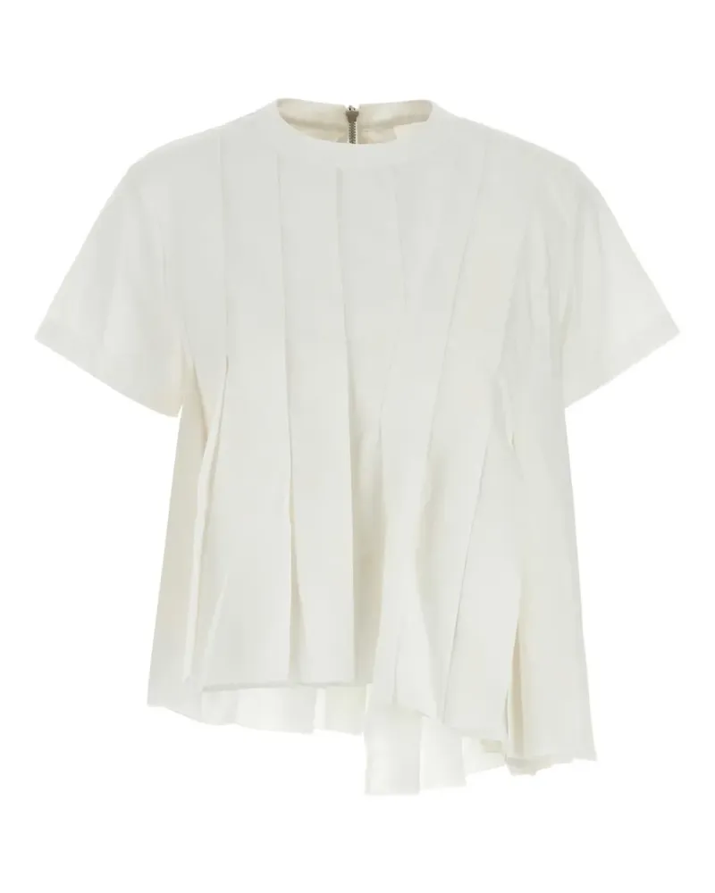 Sacai Pullover mit Falteneinsatz - Weiß Weiß
