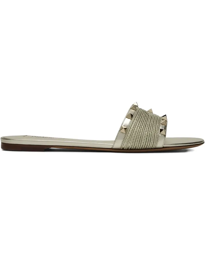 Valentino Garavani Flache Sandalen mit Nieten - Gelb Gelb