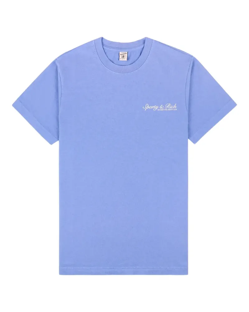 SPORTY & RICH T-Shirt mit Logo-Stickerei - Blau Blau