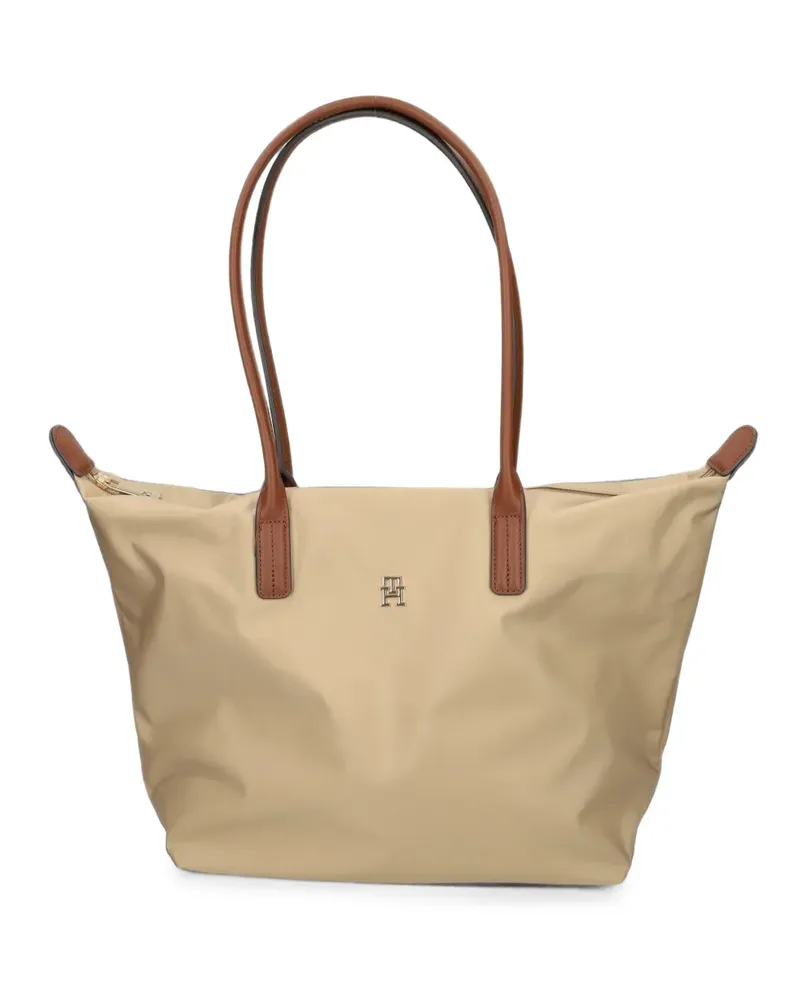 Tommy Hilfiger Popette Schultertasche mit Logo-Schild - Nude Nude
