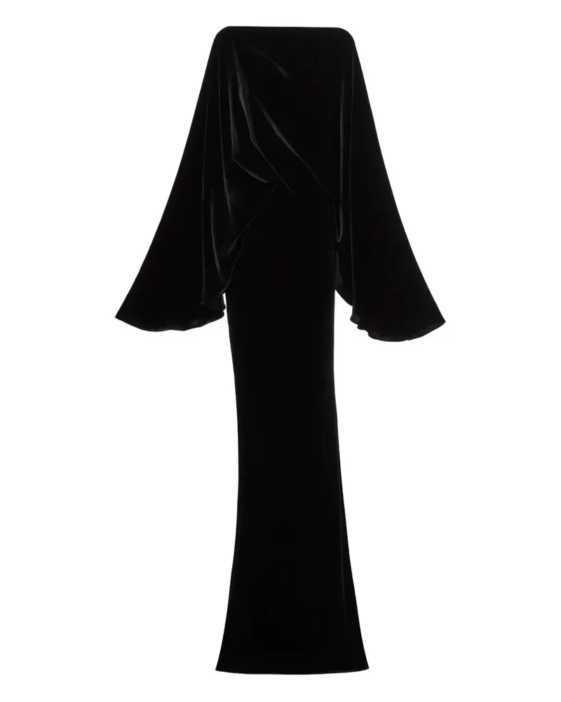 Taller Marmo Drapiertes Musidora Maxikleid - Schwarz Schwarz