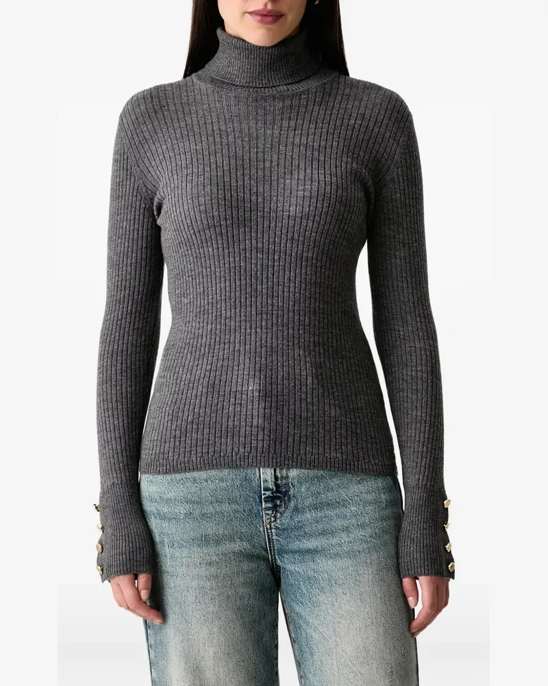 Luisa Spagnoli Meritare Langarmshirt aus geripptem Strick - Grau Grau