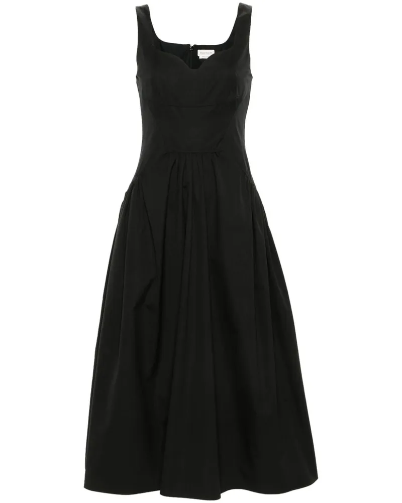 Alexander McQueen Midikleid mit Herzausschnitt - Schwarz Schwarz