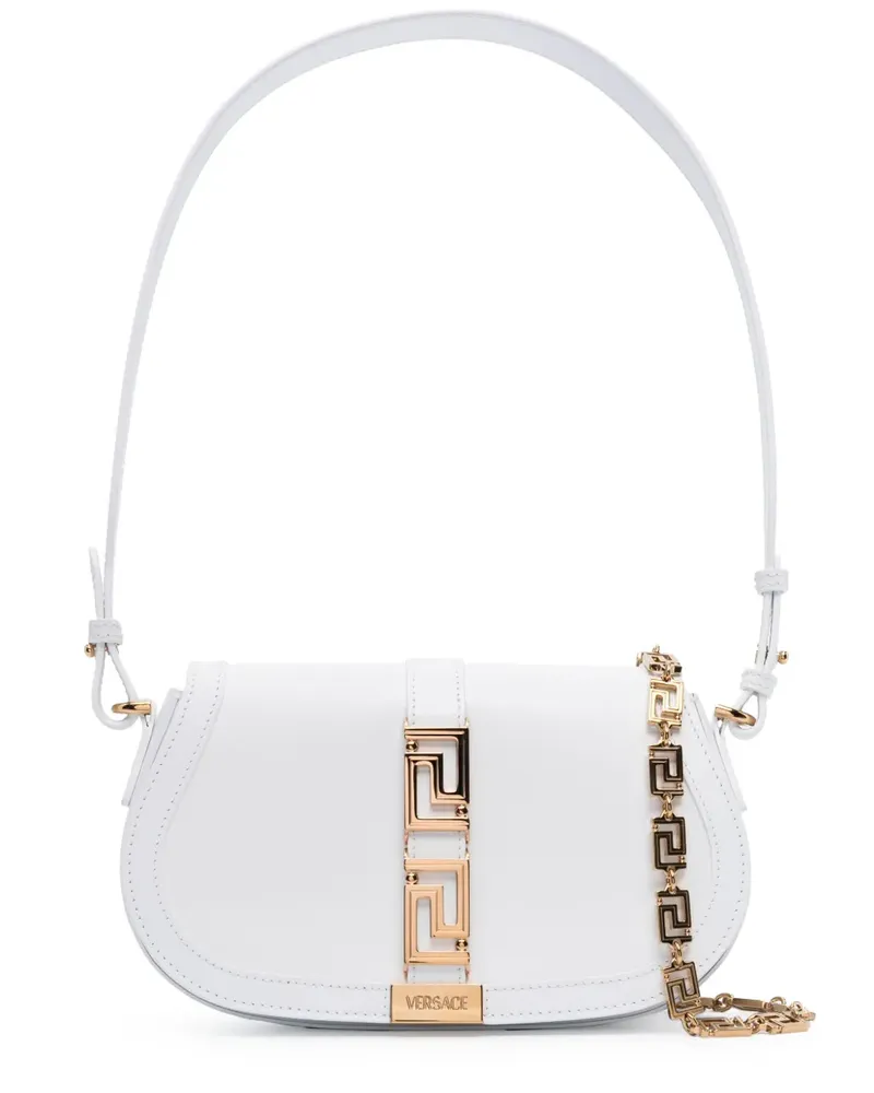 Versace Schultertasche mit Greca-Schild - Weiß Weiß