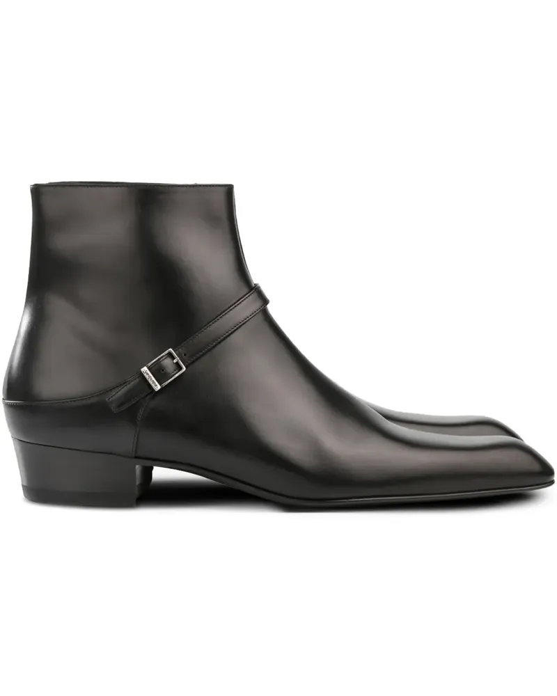 Saint Laurent buckle-detail ankle boots - Schwarz Schwarz