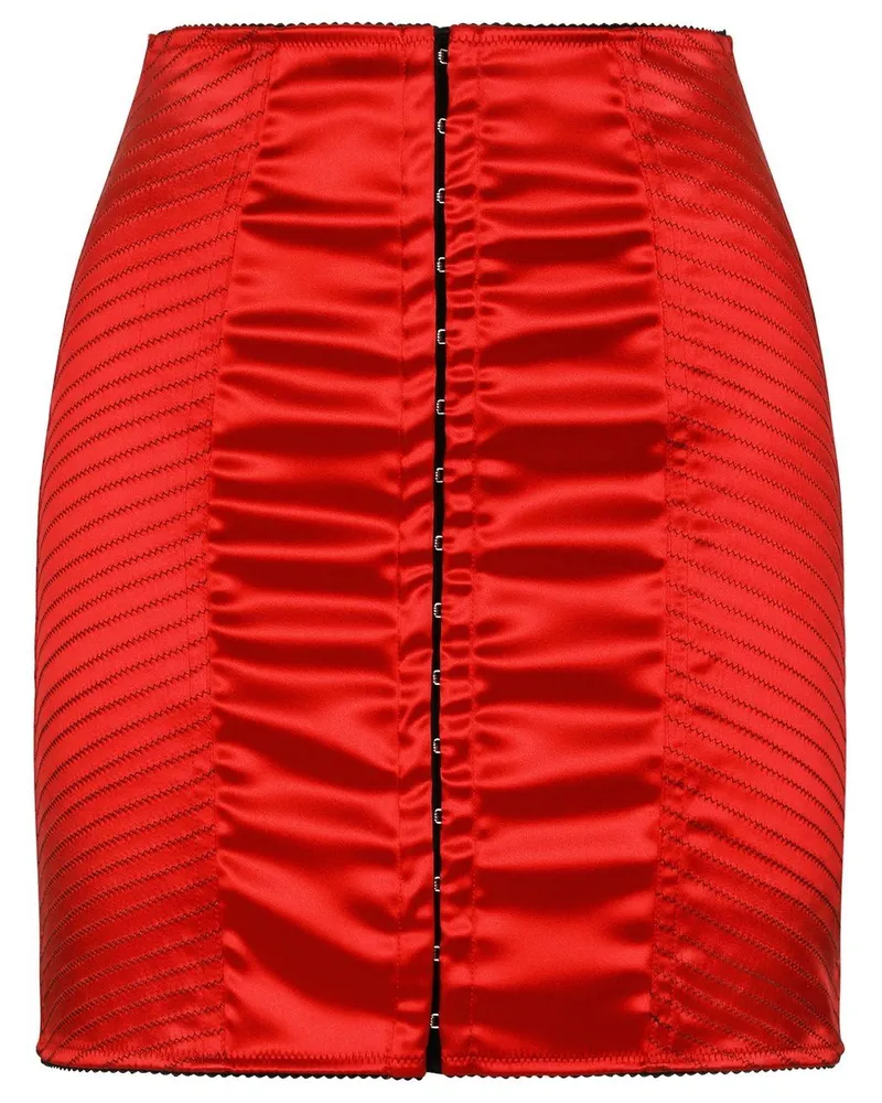 Dolce & Gabbana Geraffter Minirock aus Satin - Rot Rot