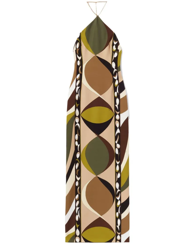 Emilio Pucci Neckholder-Kleid mit Pesci-Print - Grün Grün