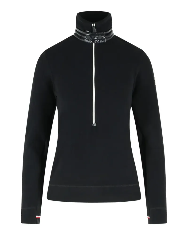 Moncler padded-trim half-zip sweater - Schwarz Schwarz
