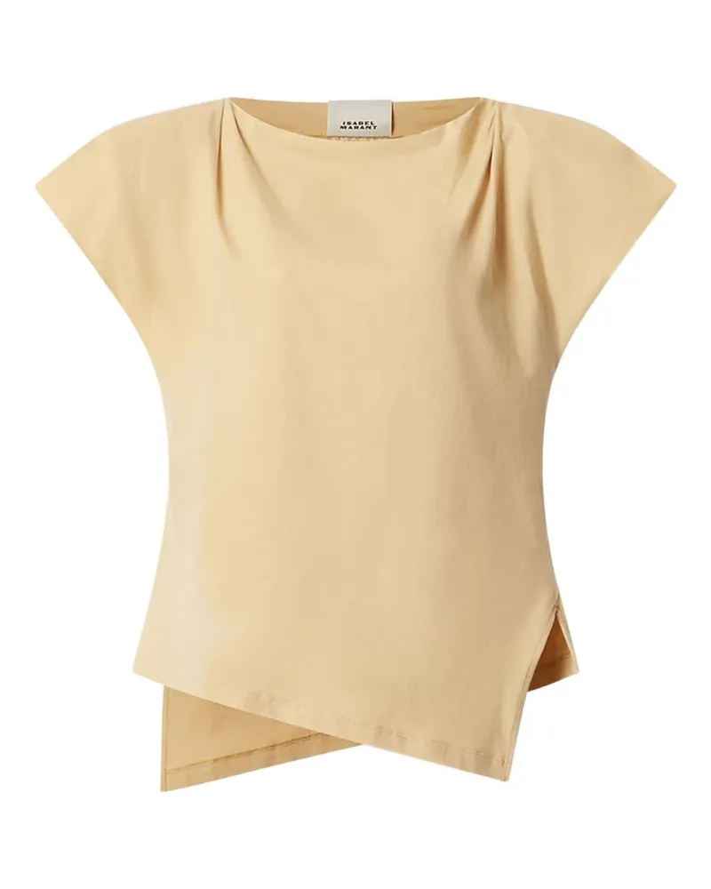 Isabel Marant Asymmetrisches Sebani T-Shirt mit Drapierung - Gelb Gelb