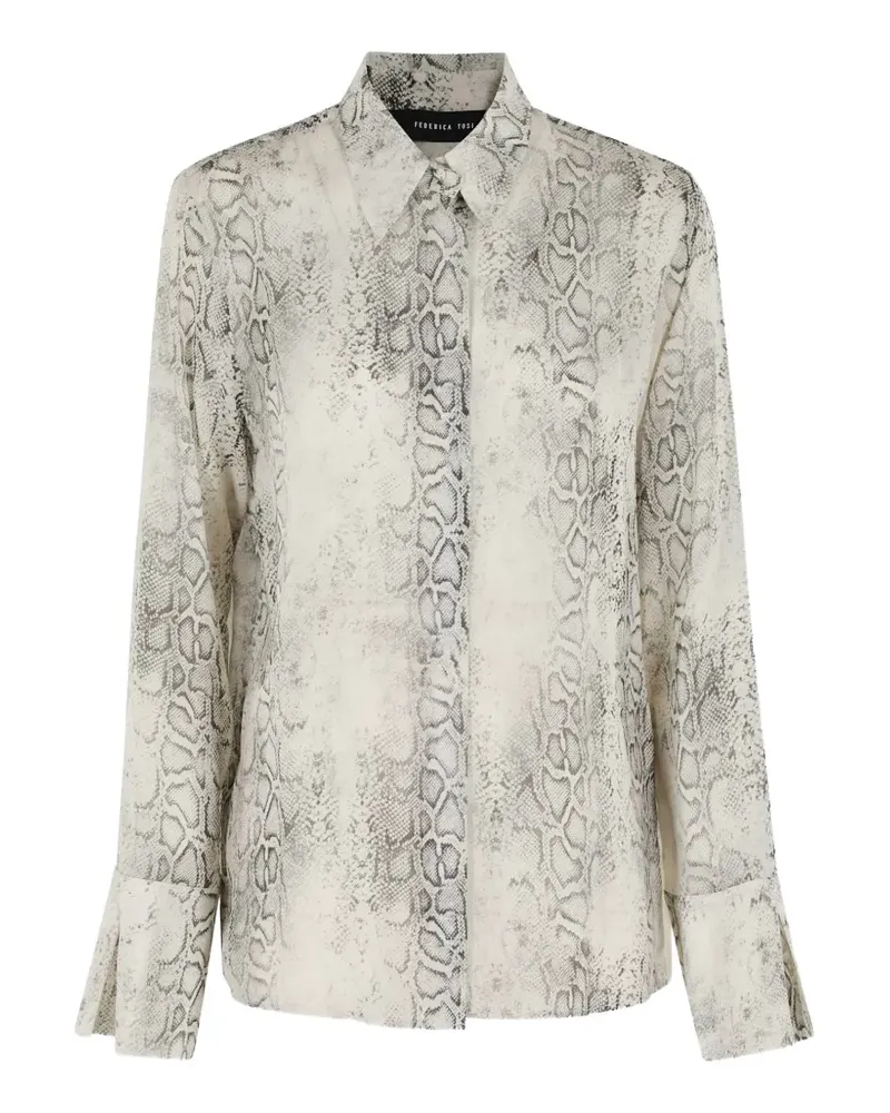 Federica Tosi snakeskin-print shirt - Weiß Weiß