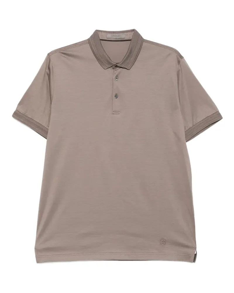 Corneliani Poloshirt mit geripptem Kragen - Braun Braun