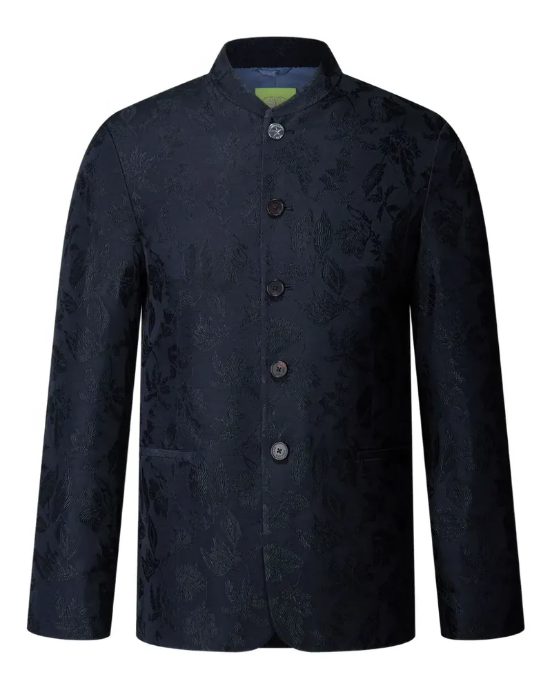 Shanghai Tang Tang Jacke aus Blumenjacquard - Blau Blau