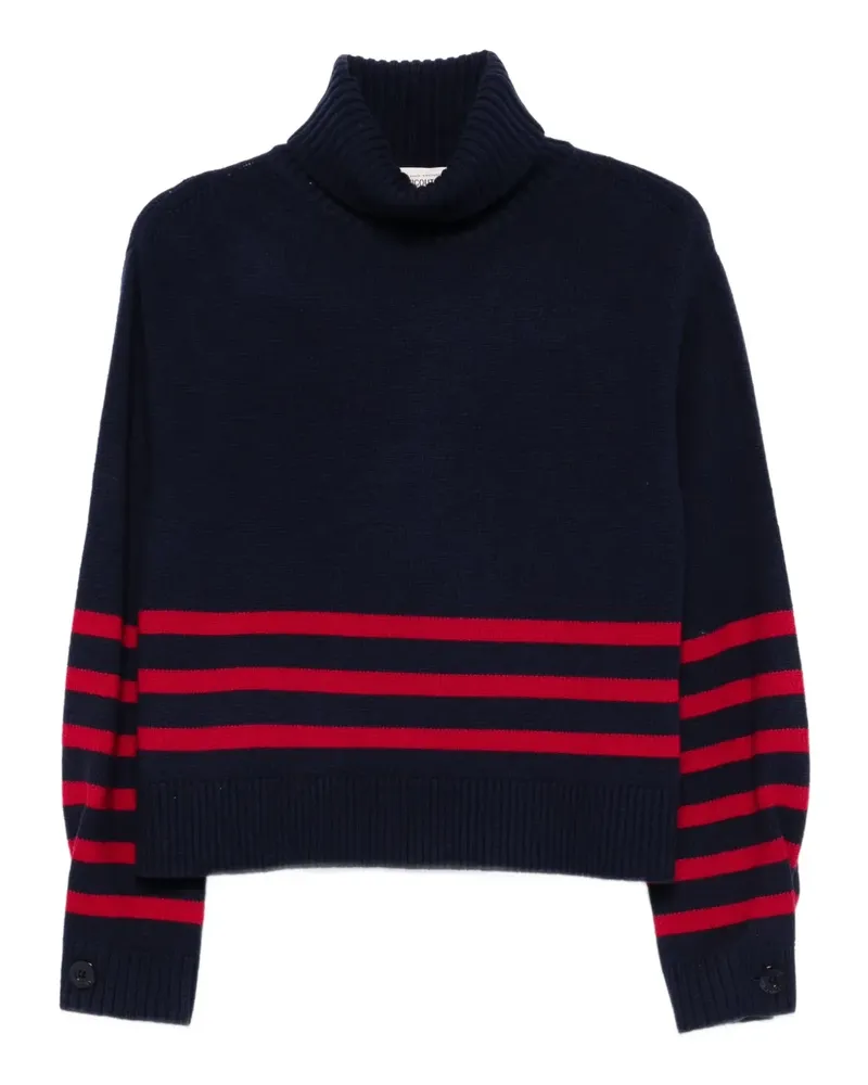 Semicouture Gestreifter Rollkragenpullover - Blau Blau