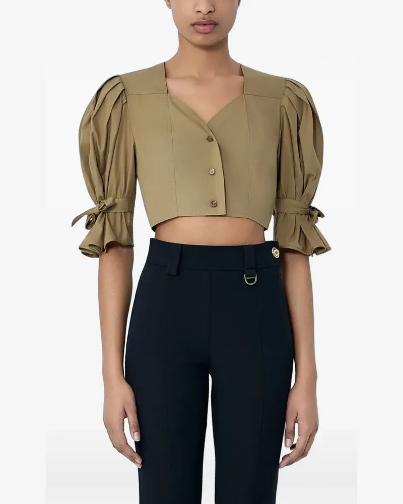 Chloé buttoned cropped shirt - Grün Grün