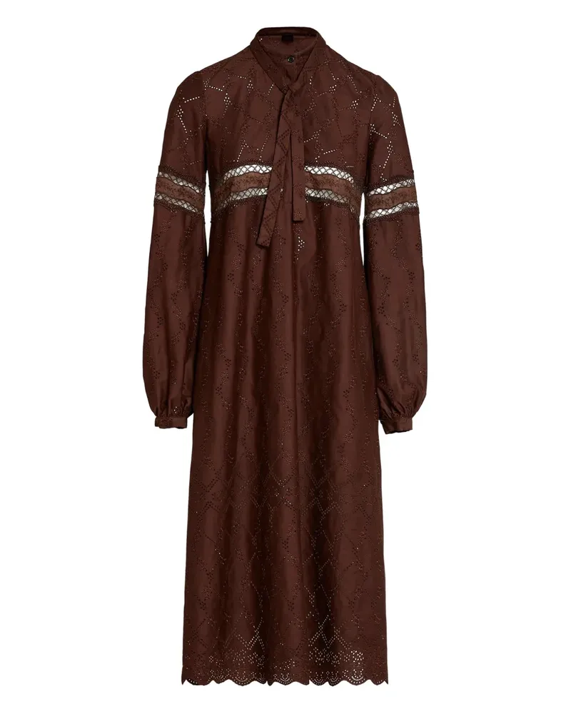 Giambattista Valli Midikleid mit Schleifenkragen - Braun Braun