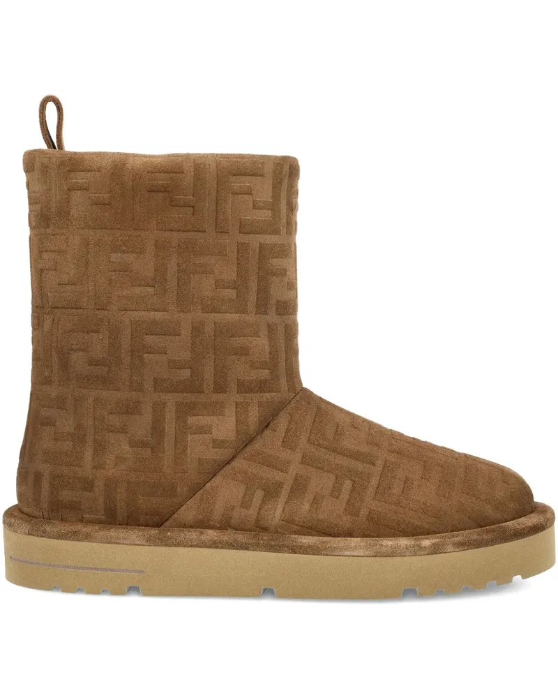 Fendi Wattierte Stiefel mit FF - Braun Braun
