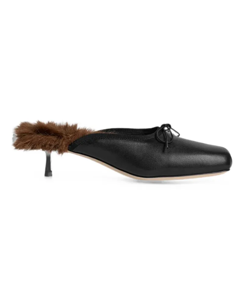 Simone Rocha Mules mit eckiger Kappe - Schwarz Schwarz