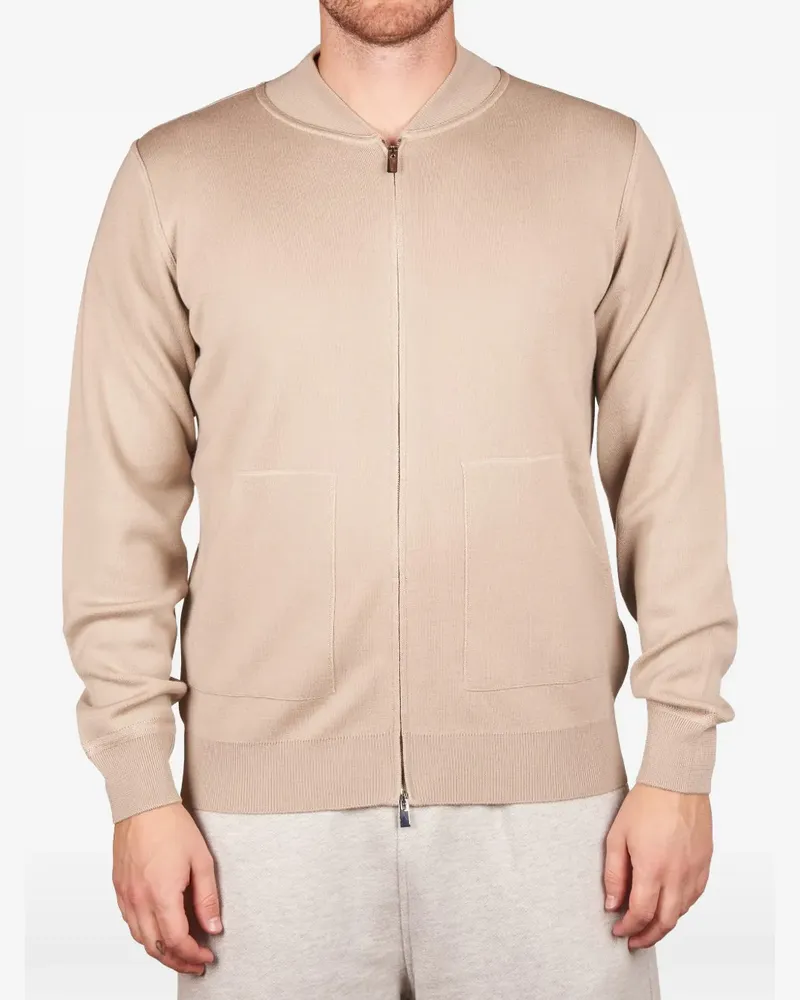 Filippo de Laurentiis zip-up knitted cardigan - Nude Nude