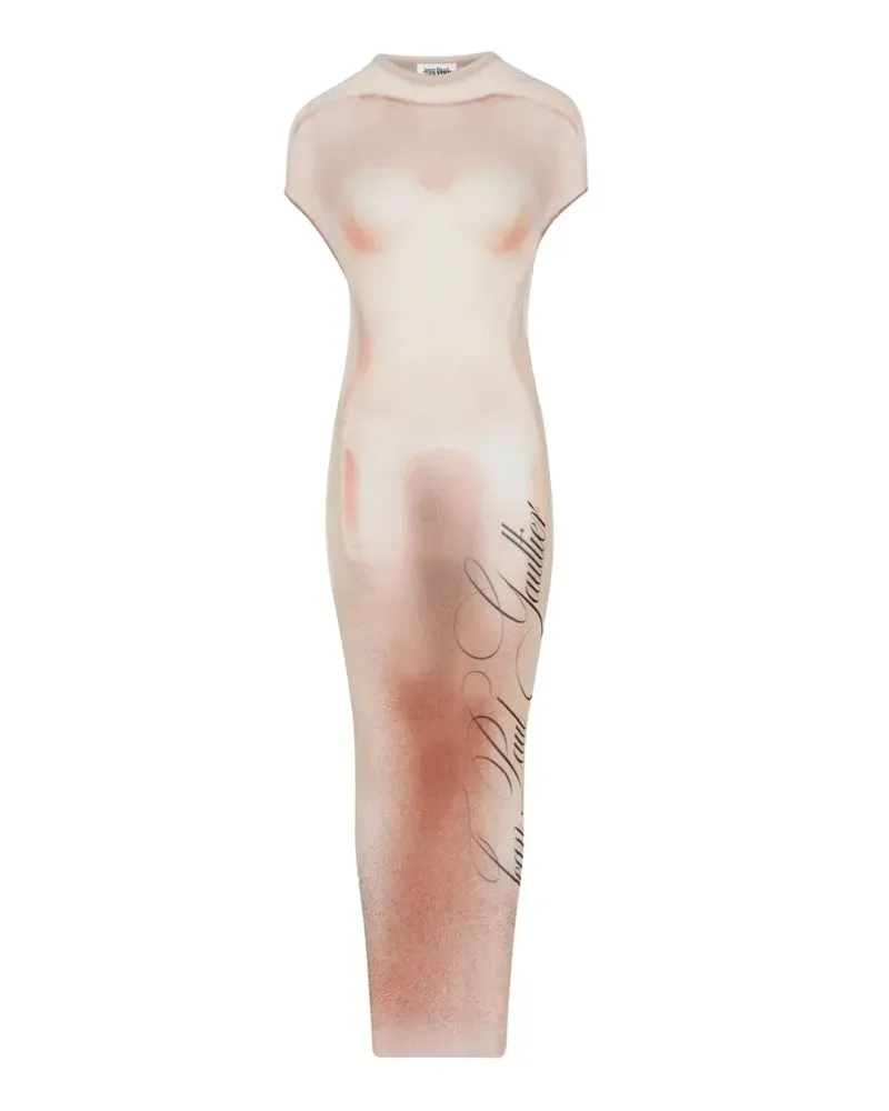 Jean Paul Gaultier Maxikleid mit Silhouetten-Print - Rosa Rosa