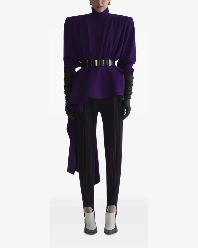 Thierry Mugler Bluse mit Schößchen - Violett Violett