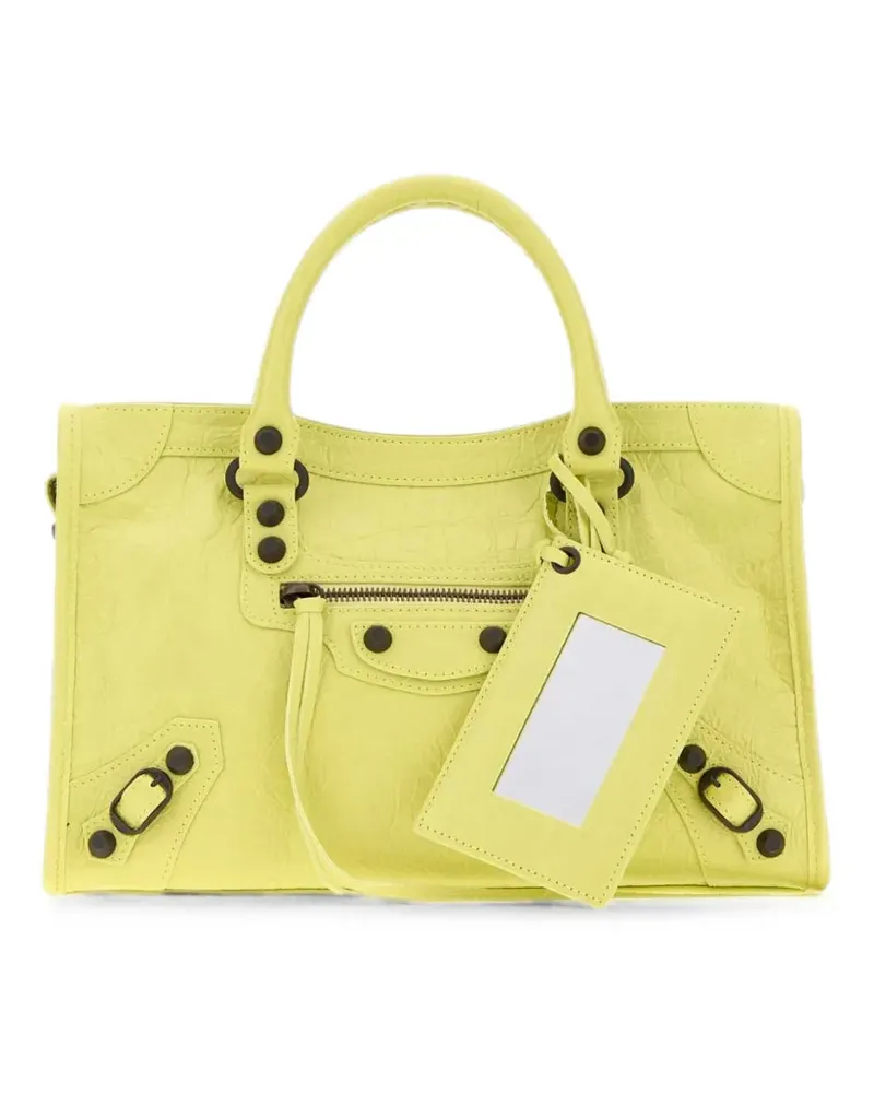 Balenciaga Kleine Le City Tasche aus Arena-Lammleder mit Messingbeschlägen - Gelb Gelb