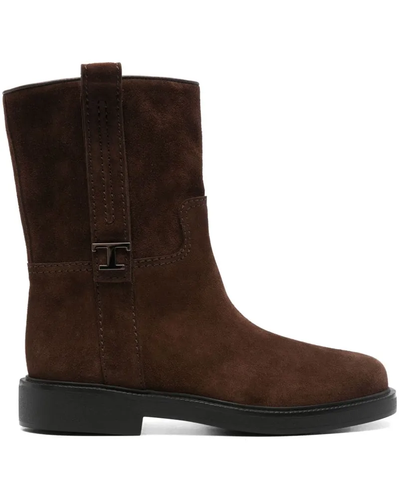TOD'S Stiefel mit T Timeless-Schild - Braun Braun