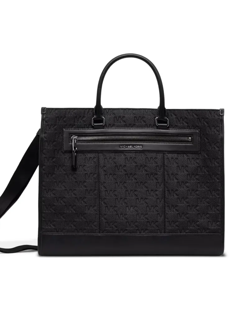 Michael Kors Jet Set monogram-print leather tote bag - Schwarz Schwarz