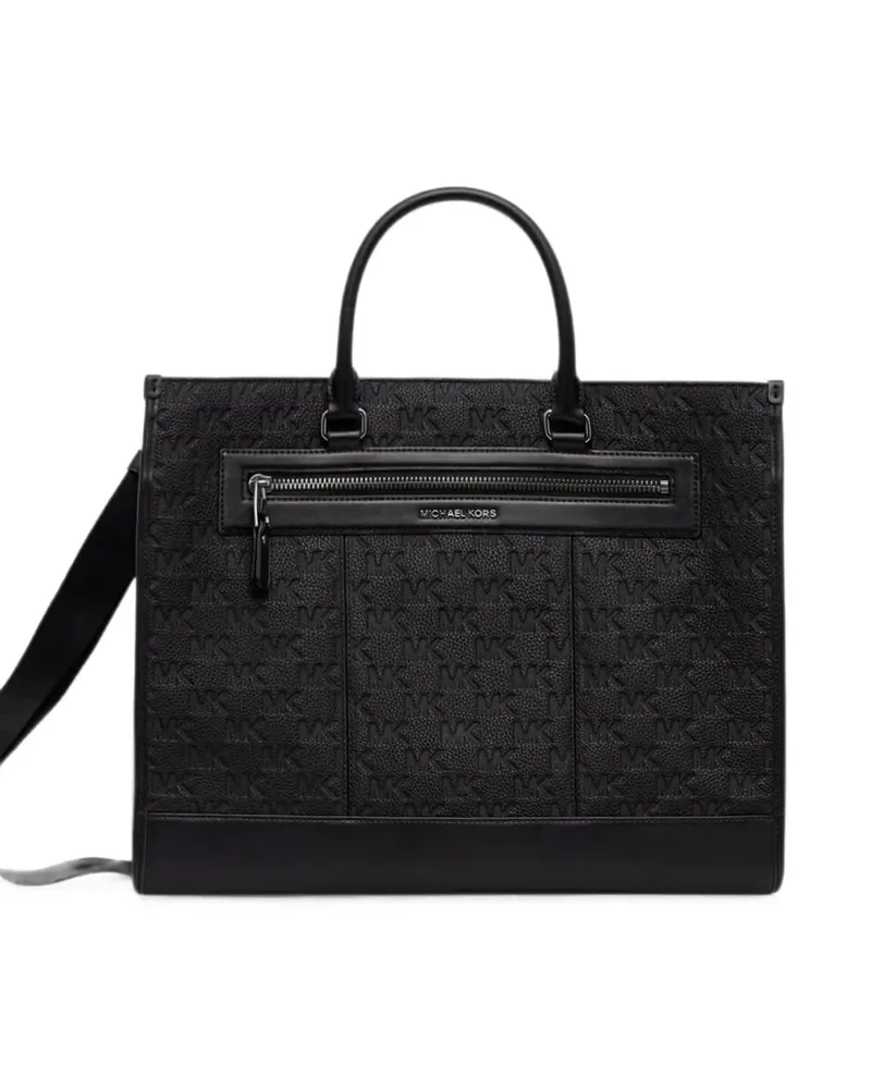 Michael Kors Jet Set monogram-print leather tote bag - Schwarz Schwarz