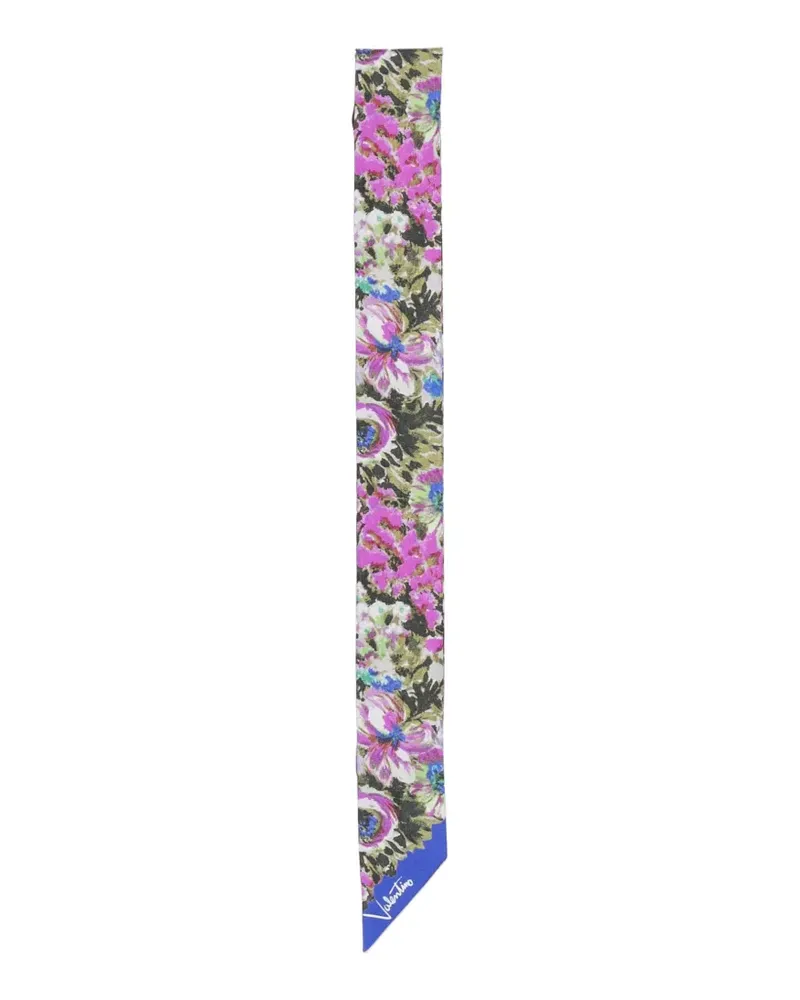 Valentino Garavani Schal mit Logo-Print - Blau Blau