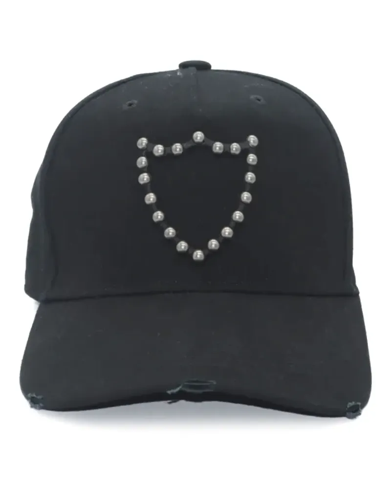 HTC Hollywood Trading Company Baseballkappe im Distressed-Look - Schwarz Schwarz