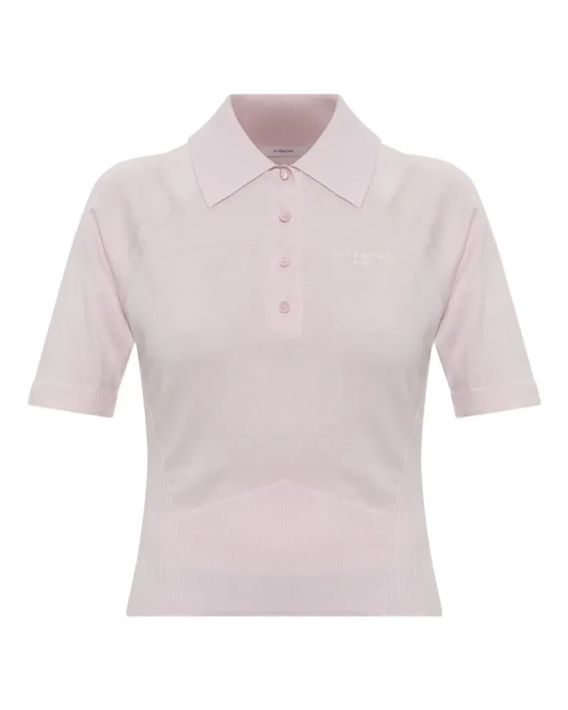 Givenchy logo-print cropped polo shirt - Rosa Rosa