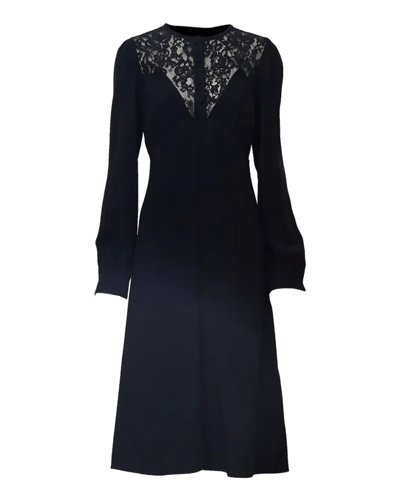 N° 21 Midikleid mit Spitzeneinsätzen - Schwarz Schwarz