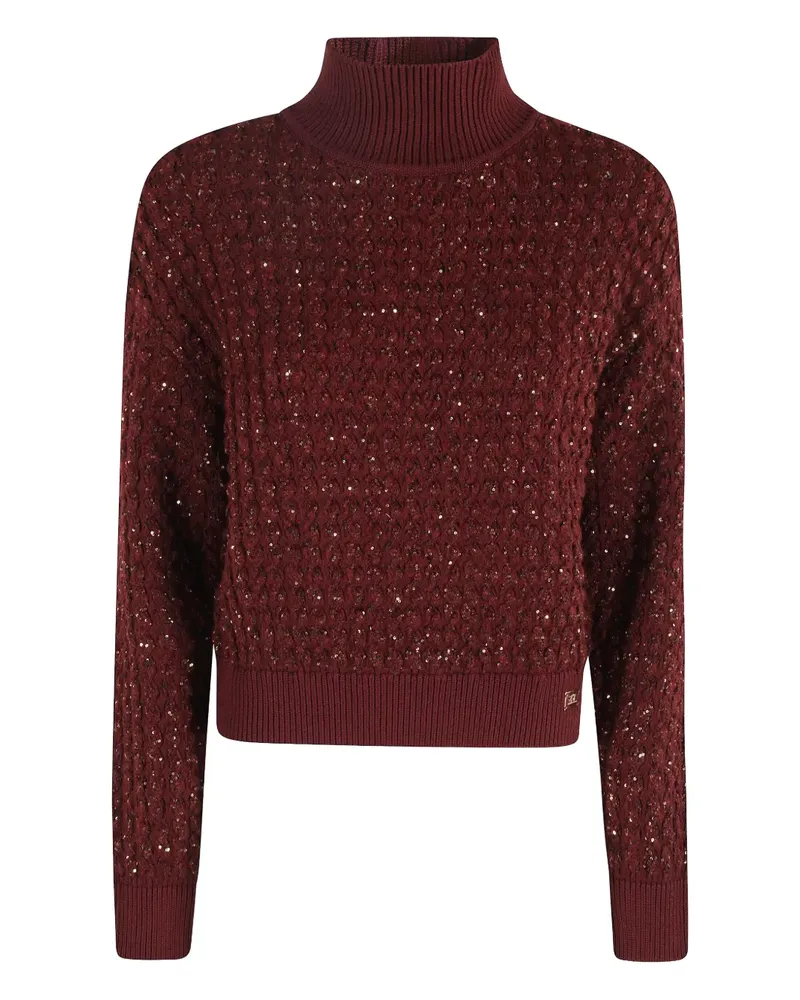 Elisabetta Franchi sequinned turtleneck sweater - Rot Rot