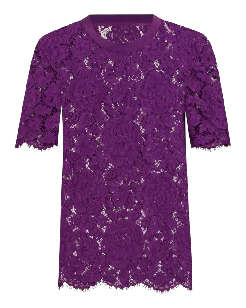 Dolce & Gabbana T-Shirt mit Spitzendetail - Violett Violett