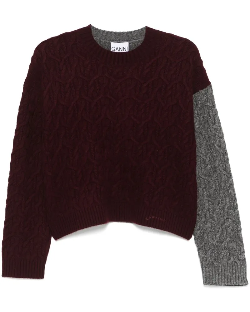 Ganni Pullover mit Zopfmuster - Rot Rot