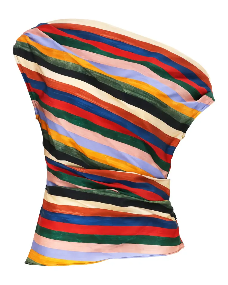 STAUD Phare striped silk top - Rot Rot