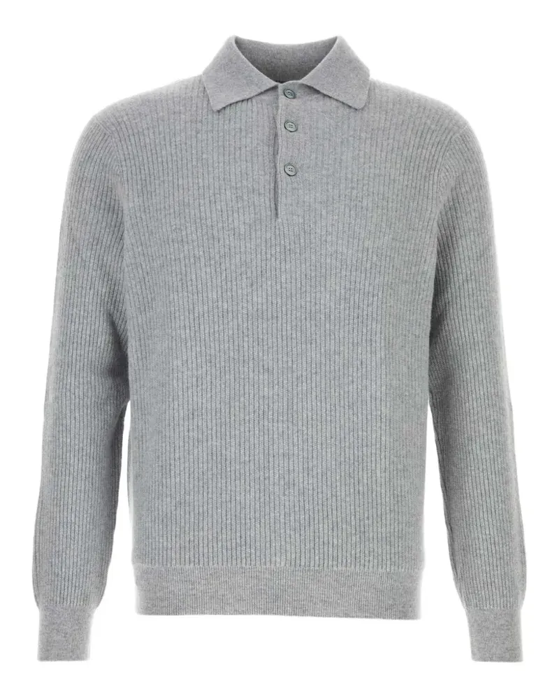 Fedeli Geripptes Poloshirt - Grau Grau