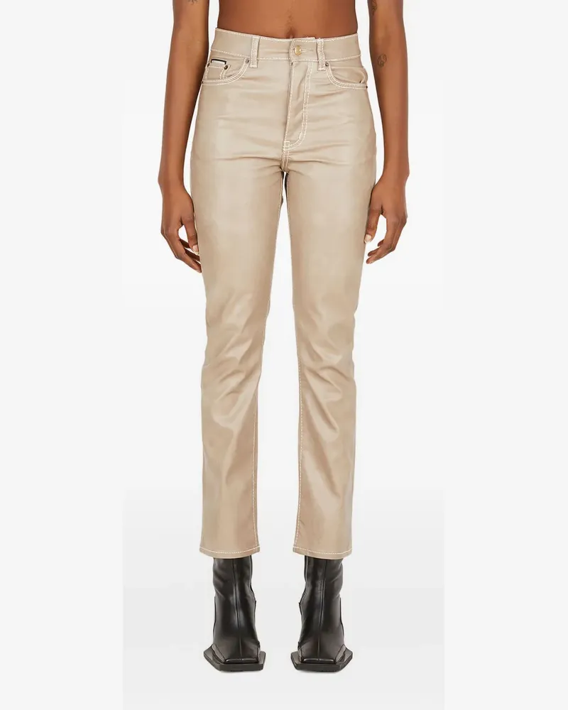 Eytys Cropped-Hose mit Glanzoptik - Nude Nude