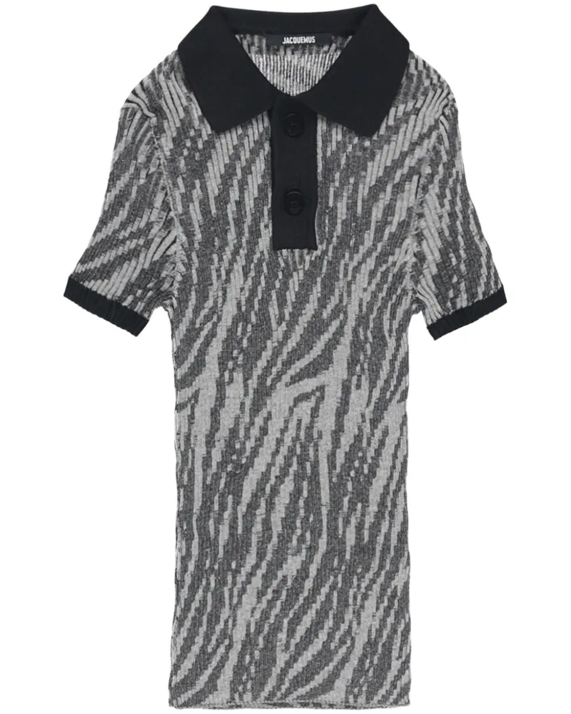 Jacquemus Poloshirt aus geripptem Strick - Schwarz Schwarz