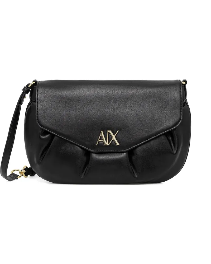 Armani Exchange gathered-effect cross-body bag - Schwarz Schwarz