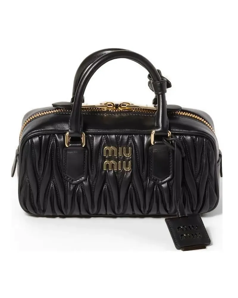 Miu Miu regular Arcadie matelassé leather tote bag - Schwarz Schwarz