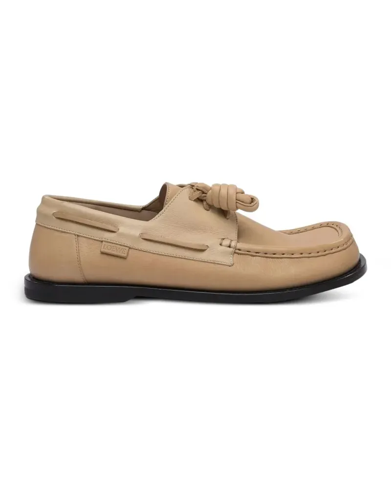 Loewe leather boat shoes - Nude Nude