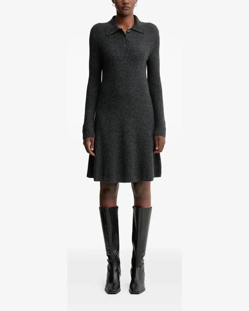 Marc O'Polo button collared midi dress - Grau Grau