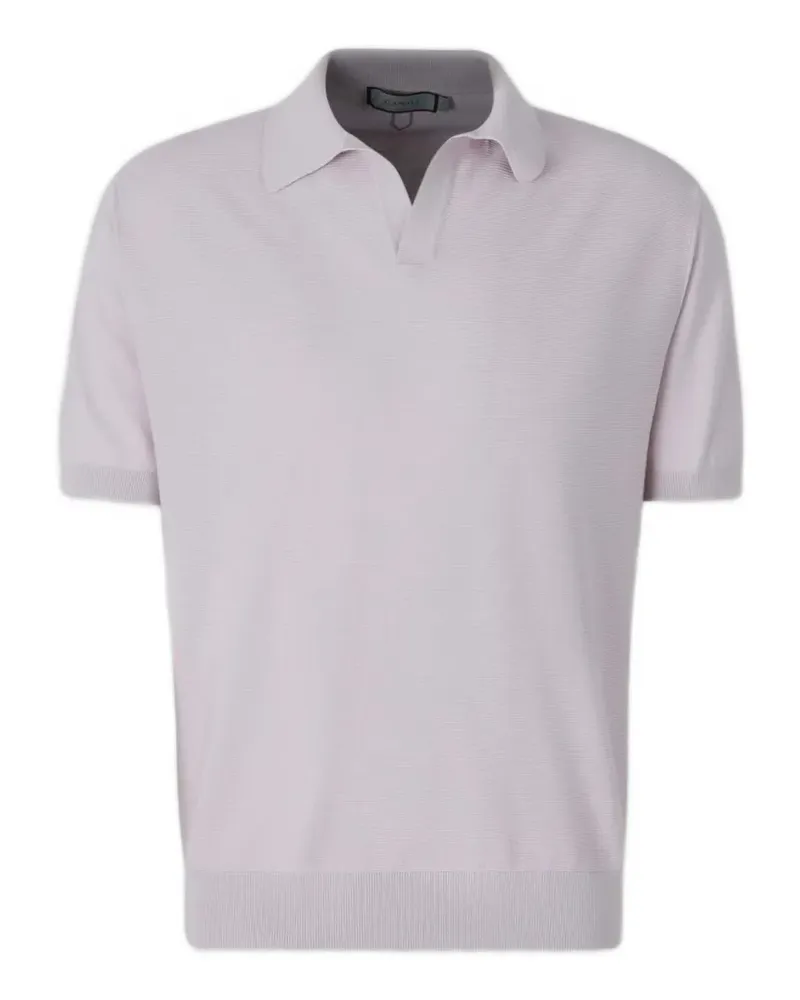 Canali fine-knit short-sleeve polo shirt - Violett Violett